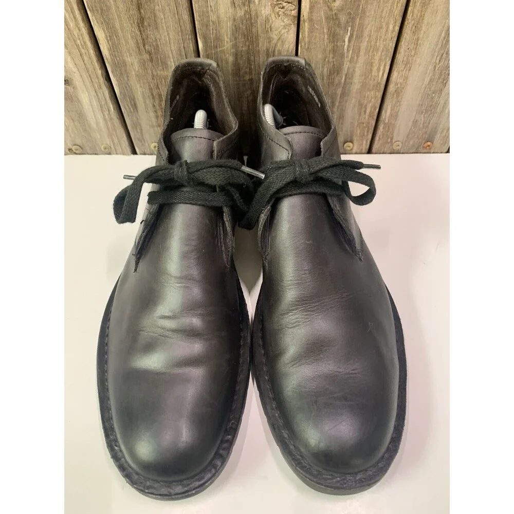 John Varvatos Men black leather slip-on oxford boot casual dress shoes 10M